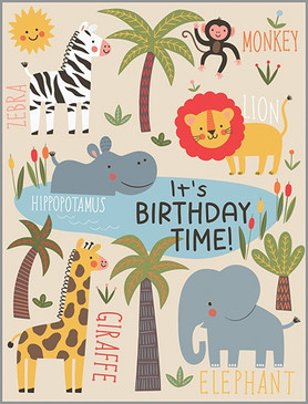 jungle anima birthday card