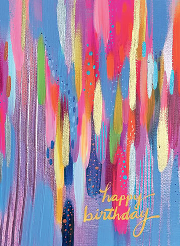 brushstrokes birthday card