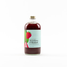 strawberry rhubarb cocktail/mocktail mix