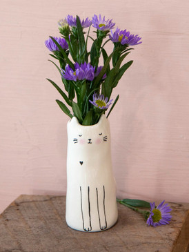cutest little bud vase - cat