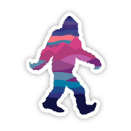 bigfoot sunset colors sticker