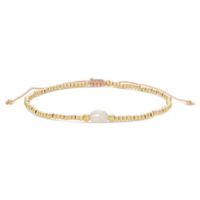 adjustable bracelet with single pearl