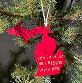 someone in michigan loves you ornament - large