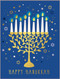 gold menorah hanukkah card