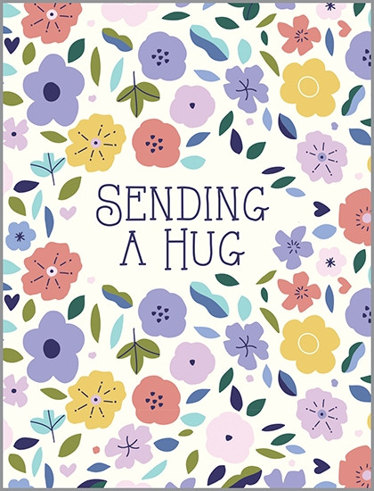 sweet purple flowers encouragement card