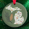 illustrated michigan map ornament