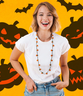 lotsa lights pumpkin necklace