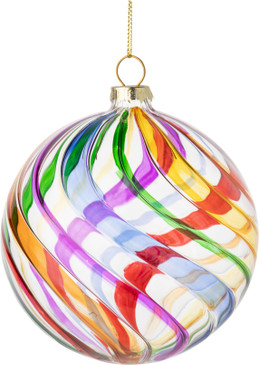 multicolor rib glass ornament