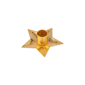 gold metal star candle taper