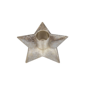 silver metal star candle taper