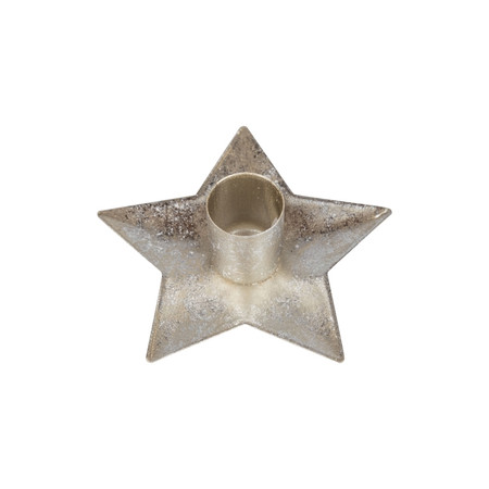 silver metal star candle taper