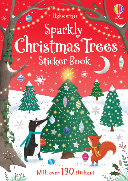 sparkly christmas trees sticker book