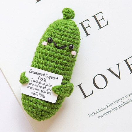 emotional support crochet plush - pickle