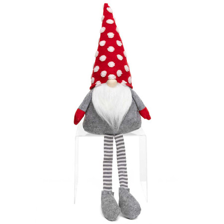 polka dot gnome with floppy legs