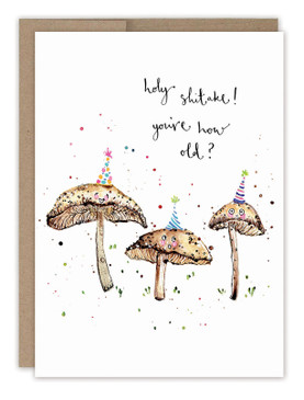 holy shitake birthday card