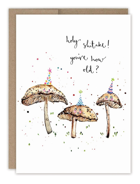 holy shitake birthday card