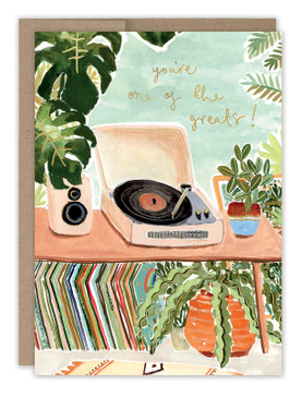 record player birthday card