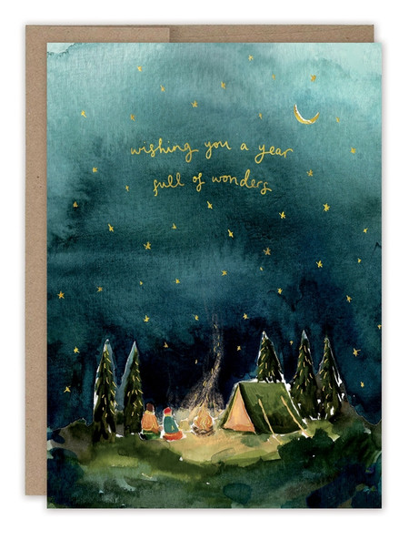 starry night camping  birthday card