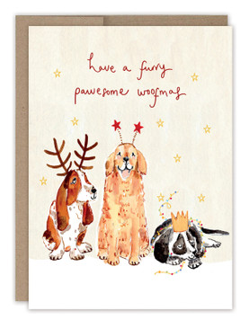 dogs pawesome woofmas holiday card