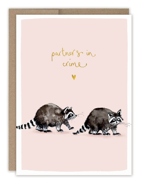 raccoons partners in crime love card