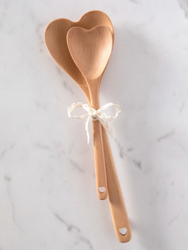 wooden heart spoon set