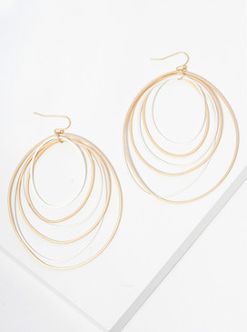 multi circle metal dangle earrings