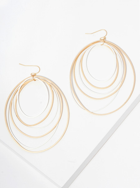 multi circle metal dangle earrings