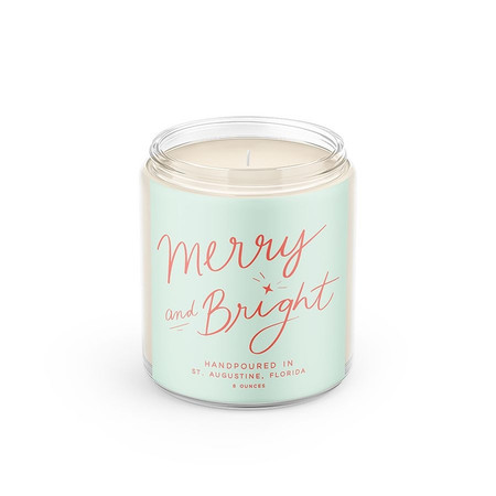 merry & bright hand poured candle