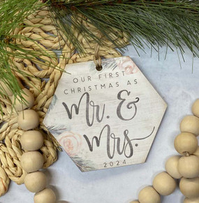 mr. and mrs. first christmas ornament 2025