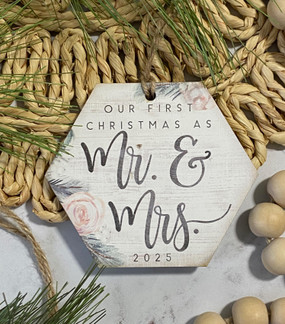 mr. and mrs. first christmas ornament 2025