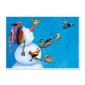 birdies and snowman holiday card