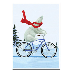 cruisin' bike polar bear holiday card