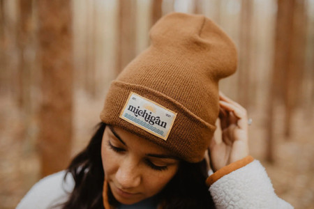 michigan patch beanie