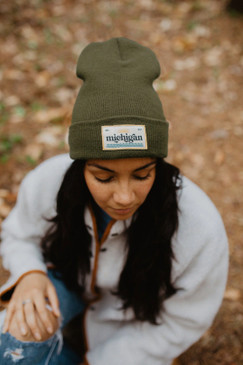 michigan patch beanie