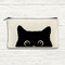 peeking cat canvas zipper pouch