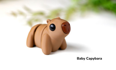 tiny baby 3D articulated fidget toy - capybara