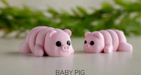 tiny baby 3D articulated fidget toy - pig