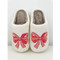 fuzzy luxe bow slippers