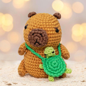 crochet 4" kawaii plush- capybara & turtle bag