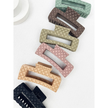 matte cut-out rectangle hair clip