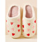 heart fuzzy fleece soft slippers