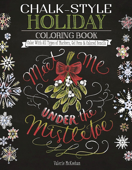 chalk style holiday coloring book