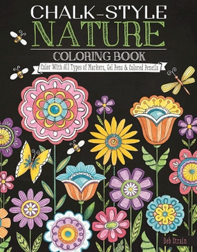 chalk style nature coloring book