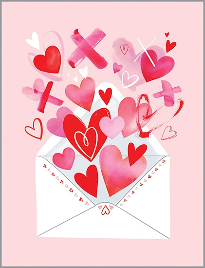 envelope full of hearts valentine's day