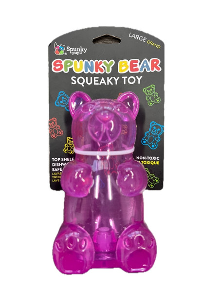 spunky bear squeak toy - large (assorted)