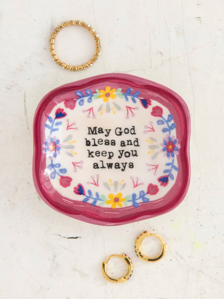 artisan trinket dish god bless