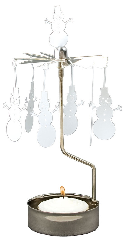 rotary candleholder snowman