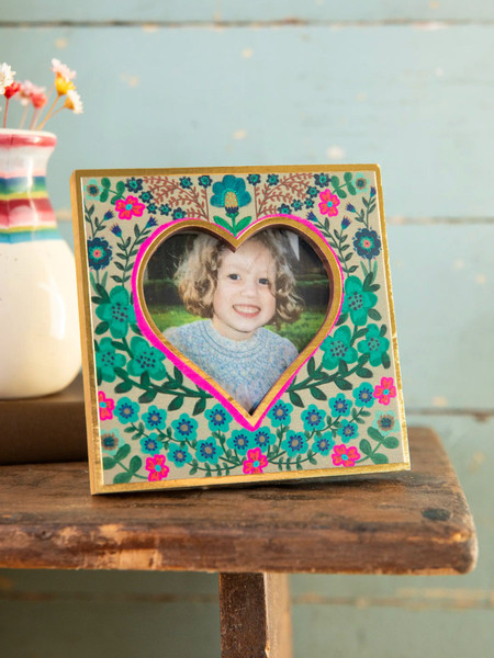 mini heart frame dusty blue