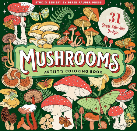 mushroom adult coloring book