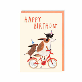 dog's birthday bike birthday card